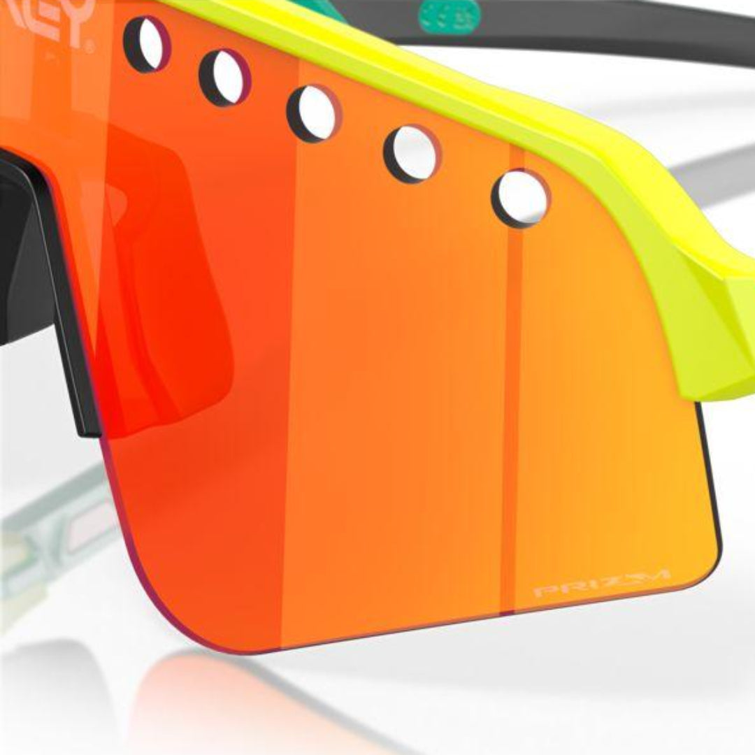 Oakley Sutro Lite Sweep Sunglasses for Tennis - Yellow/Prizm Ruby Lens (0OO9465-946506) | UV Protection Sports Eyewear for Outdoor Activities & Athletic Performance