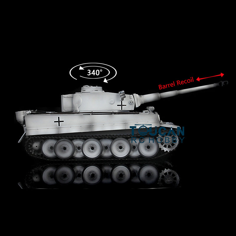 2.4GHz Henglong 1/16 Scale German Tiger I RC Tank - RTR Plastic Model with BB Shooting, Smoke Effect, Sound & Recoil (Item 3818-7.0) | Perfect for Military Enthusiasts, Collectors & Battle Reenactments