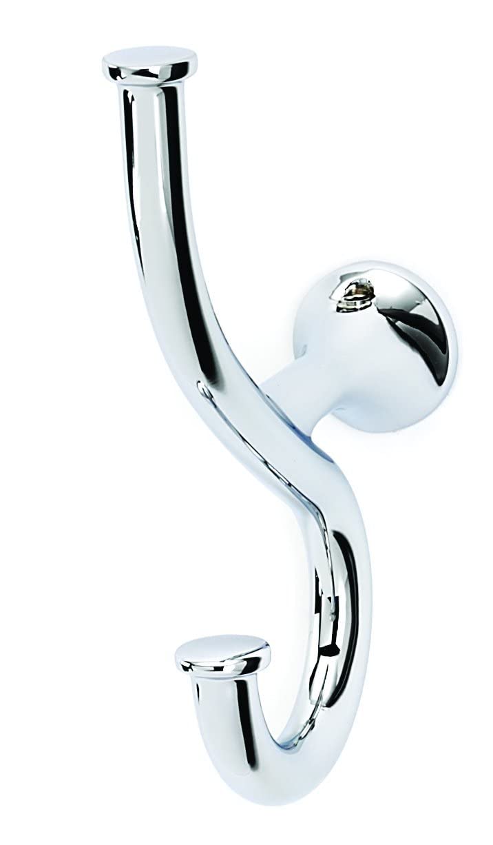 Polished Chrome Wall Mounted Robe Hook for Bathroom, SPA, Bedroom - Rust-Resistant & Durable Coat Hanger for Towels, Robes & Clothes