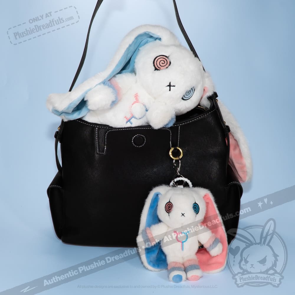 Plushie Dreadfuls Gender Dysphoria Rabbit Plush Keychain - Soft Stuffed Animal Toy for Mental Health Awareness, LGBTQ+ Support & Emotional Comfort | Perfect for Backpacks, Gifts & Therapy