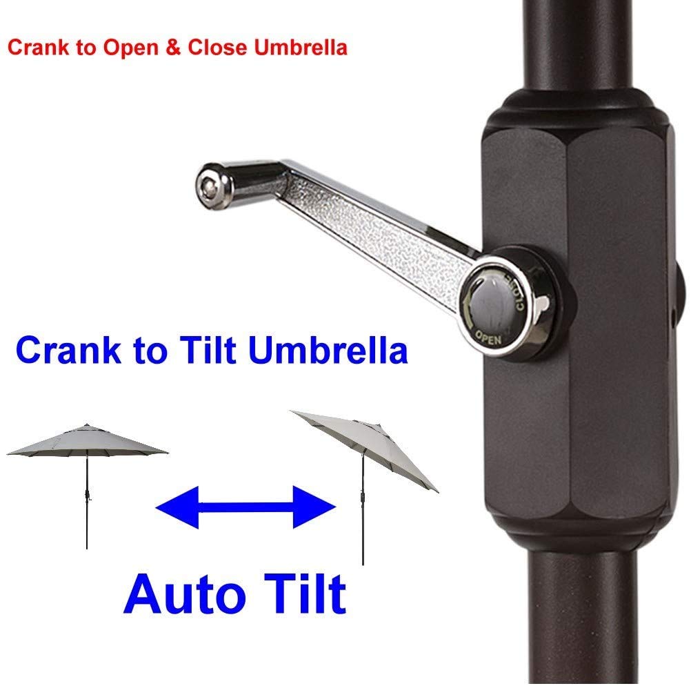 9FT Outdoor Patio Umbrella with Easy Crank & Tilt Mechanism - UPF 50+ Sun Protection Canopy for Poolside, Backyard, Garden, and Beach Use