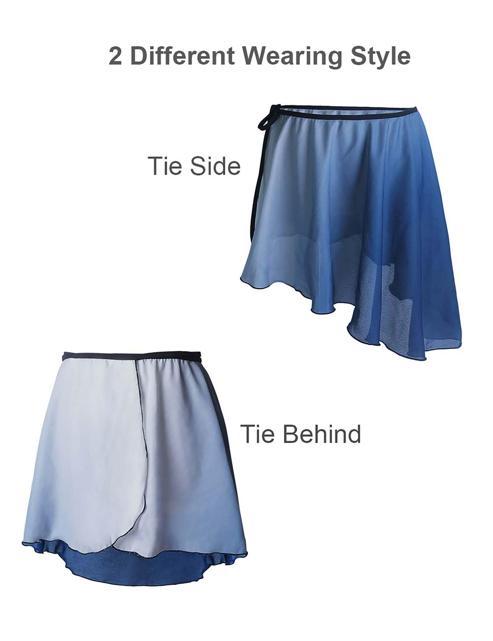 Daydance Women's Ballet Skirts - Chiffon Wrap Dance Skirt for Adults, Fading Color Design - Perfect for Ballet, Contemporary Dance & Yoga Practice