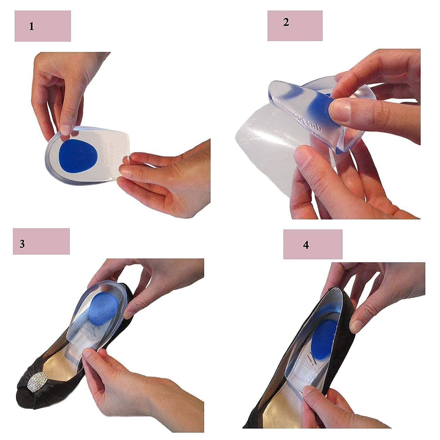 VARiSTY Medical Grade Silicone Gel Heel Cups - Orthotic Shoe Inserts for Plantar Fasciitis, Bone Spurs, Heel & Achilles Pain Relief - Blue (Perfect for Running, Walking & Everyday Comfort)