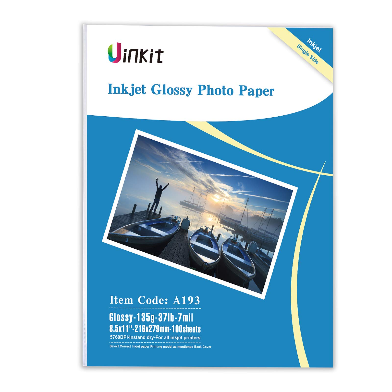 Uinkit 100 Sheets Thin Matte Presentation Paper - 8.5x11, 38lb/140gsm, Double-Sided for Inkjet Printers - Premium Glossy & Matte Photo Paper (135gsm/35lbs) - Ideal for Professional Presentations, Photo Printing, and Creative Projects