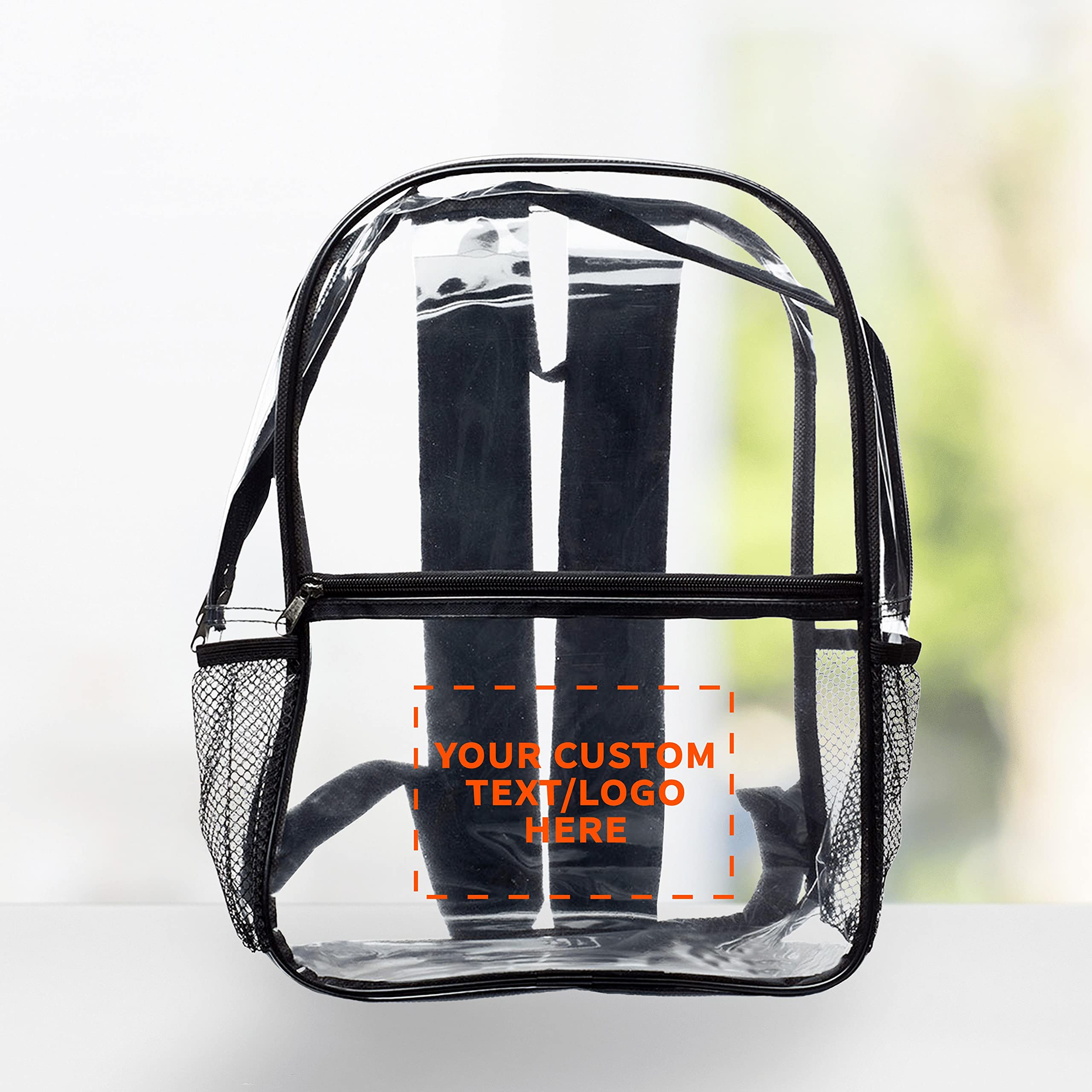 Custom Clear PVC Plastic Backpacks - Set of 12 Bulk Pack, Waterproof & Durable, Personalized Travel Backpacks for Outdoor Activities, School, Beach & Festival Essentials