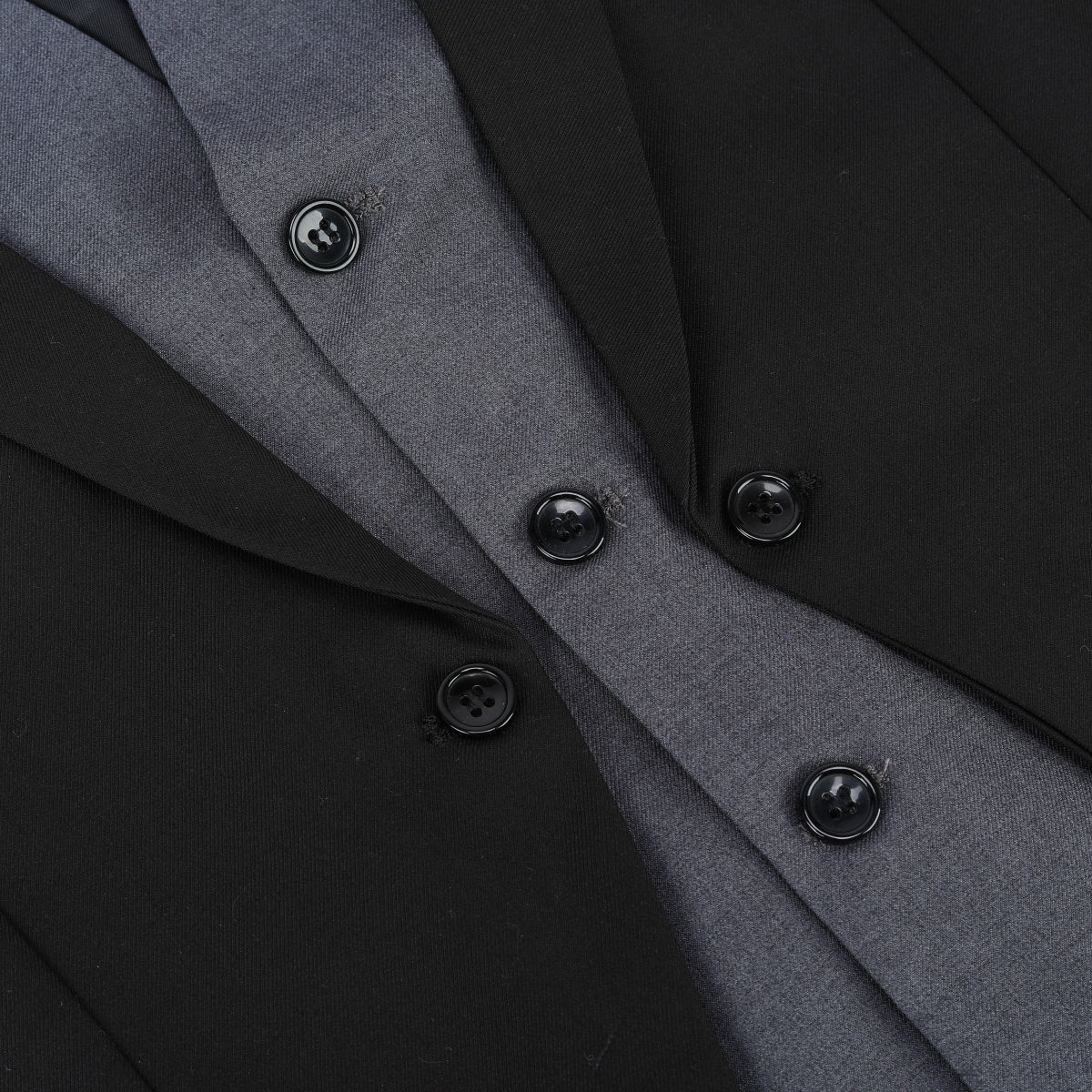 Men's Notched Lapel Patchwork Vest Black - Stylish Casual & Formal Layering Piece for Office, Wedding & Outdoor Events