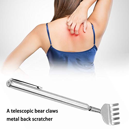Somapa 2 Pack Extendable Telescopic Back Scratcher - Stainless Steel Hand Massage Tool (6.1 to 19.68 Inches) for Itch Relief & Relaxation - Perfect for Home, Office & Travel Use