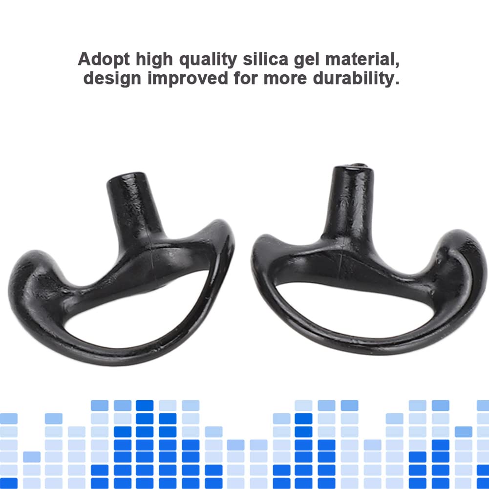 Dioche Radio Earpiece - Comfortable Black Silica Gel Ear Mold Replacement for Most Coil Tube Audio Kits (Small, Both Ears) | Perfect for Security Guards, Event Staff, and Professional Communication Scenarios