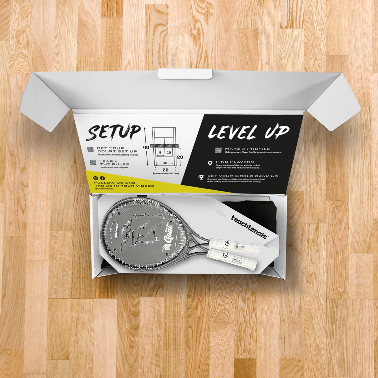 USA Touch Tennis Home Kit - Portable Tennis Set for Beginners & All Ages | Learn Tennis Faster with Compact Court | Perfect for Backyard, Park & Indoor Play