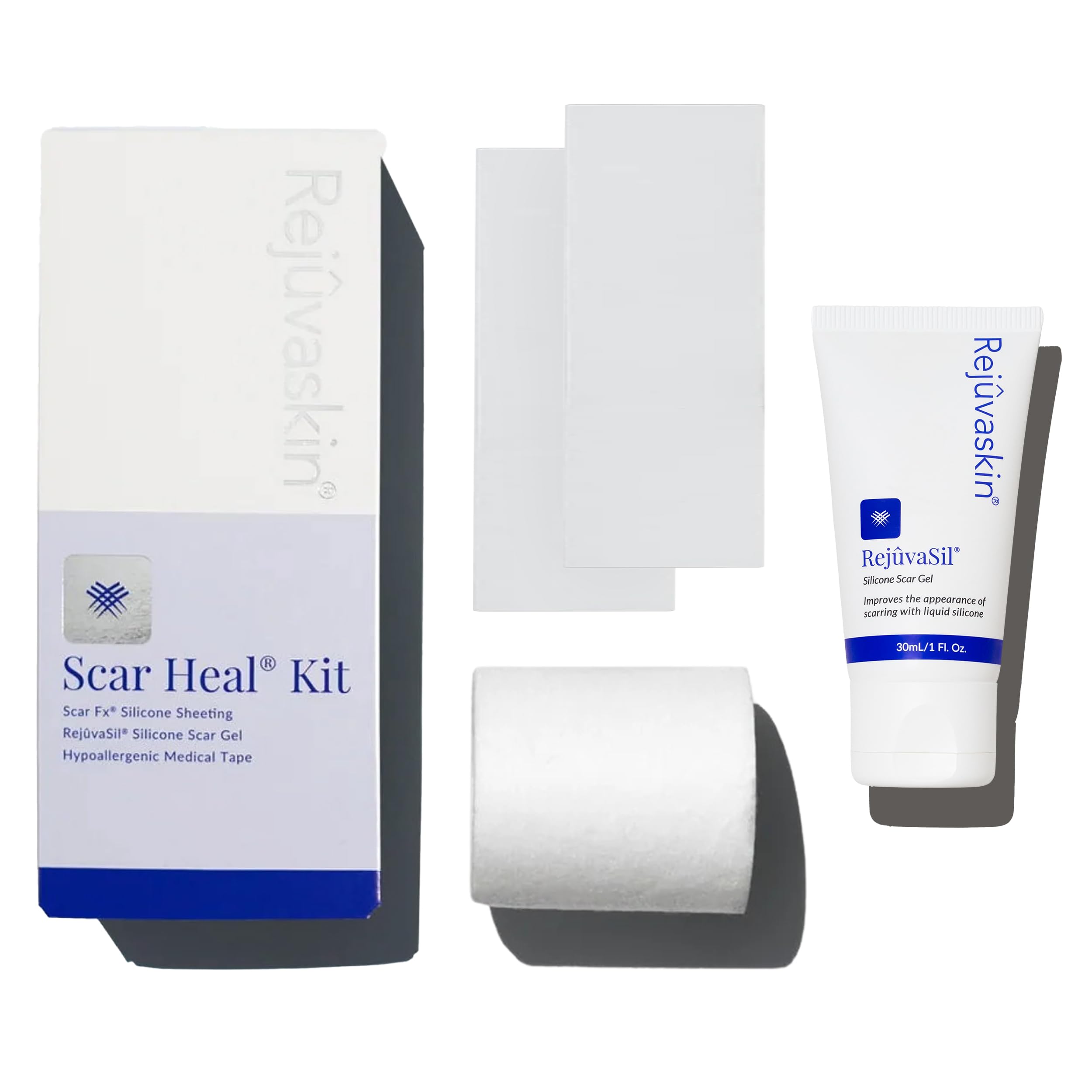 Rejuvaskin Scar Healing Kit for Small Scars - Soften, Flatten & Reduce Appearance with Silicone Sheeting, RejuvaSil Gel & Medical Tape (1.5