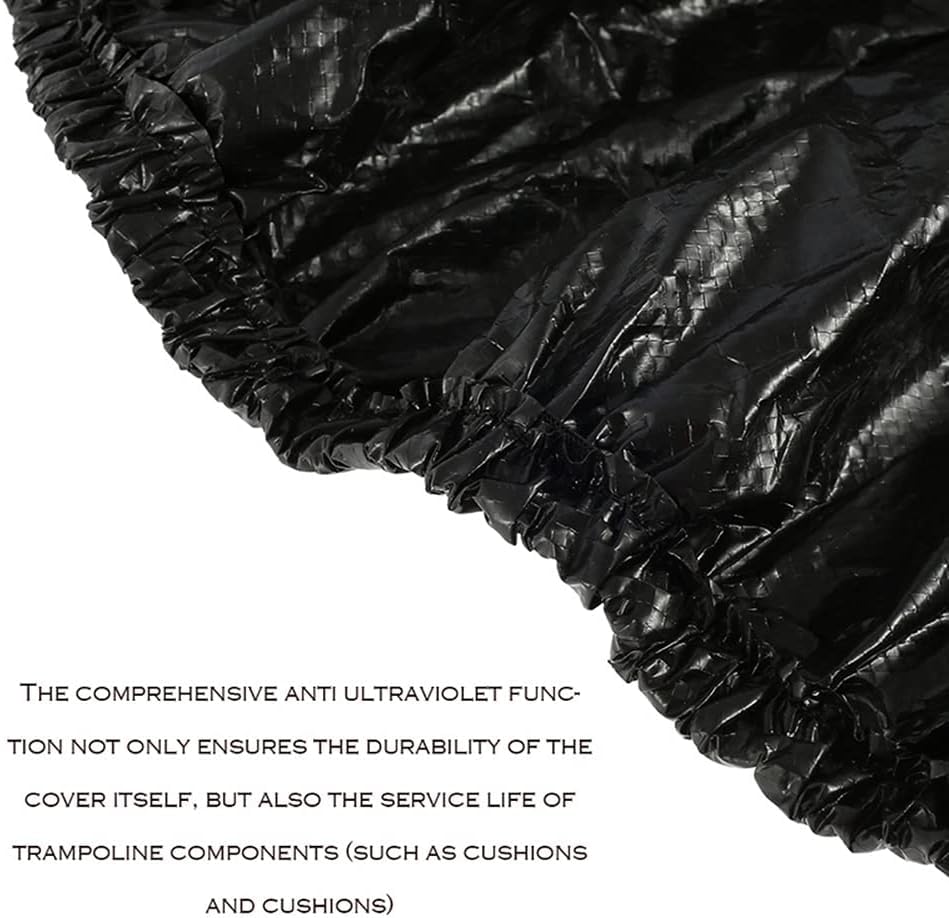 Premium 6FT-16FT Trampoline Cover - Heavy Duty Waterproof Round Trampoline Cover for Outdoor Use (Black, 16FT) - Weatherproof Protection for Kids & Family Backyard Fun
