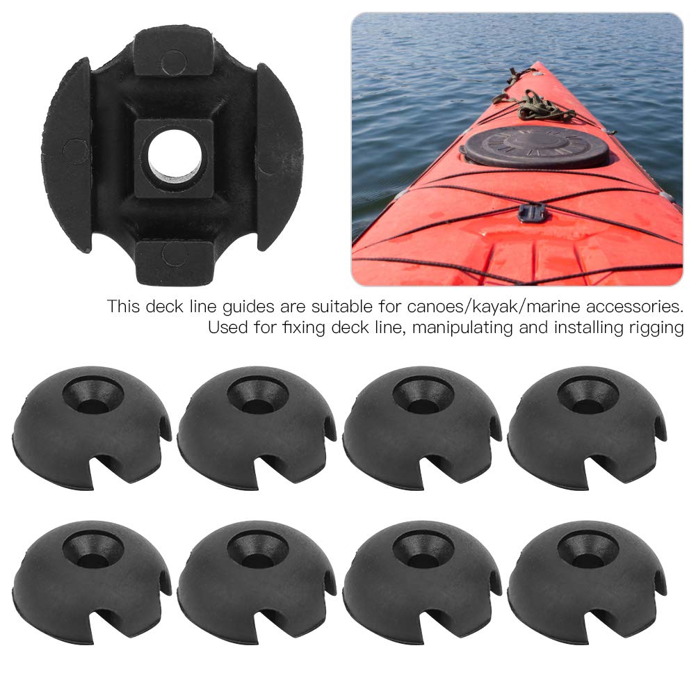 10pcs MAGT Kayak Deck Line Guides - Round Plastic Canoe Rigging Accessories for Secure Marine Rope Management | Perfect for Kayaking, Canoeing & Water Sports Gear Organization