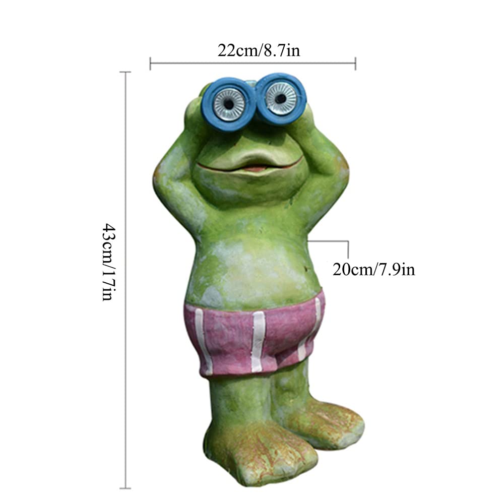 Solar Powered Zen Frog Garden Statue - 8.7 Inch Outdoor Meditation Decor with LED Lights, Resin Yoga Frog Figurine for Yard, Patio, and Zen Garden Decorations - Perfect for Outdoor Relaxation and Nighttime Ambiance
