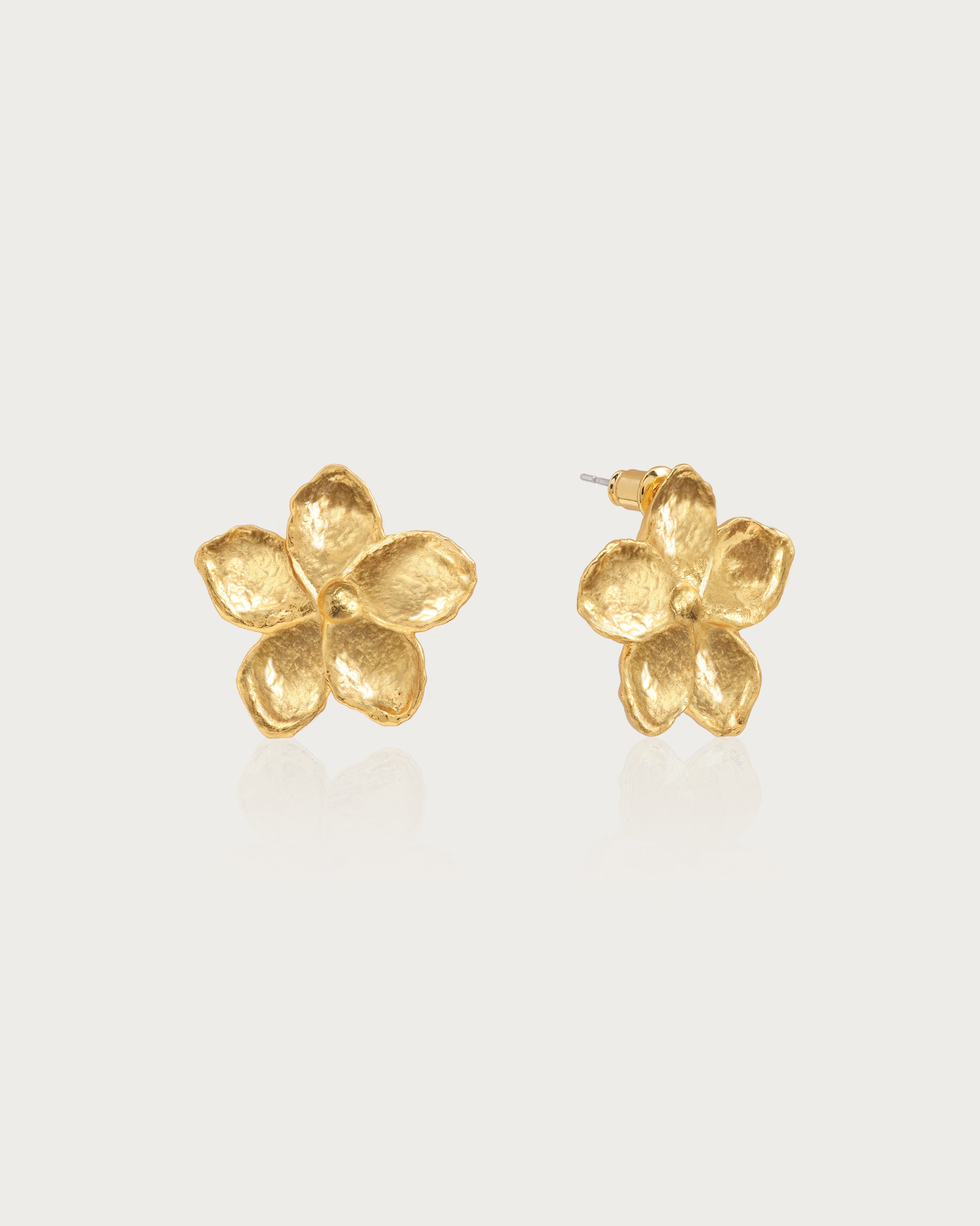 Elegant Gold Textured Floral Earrings for Women - Boho Chic Dangle Drop Earrings - Perfect for Weddings, Parties & Everyday Wear