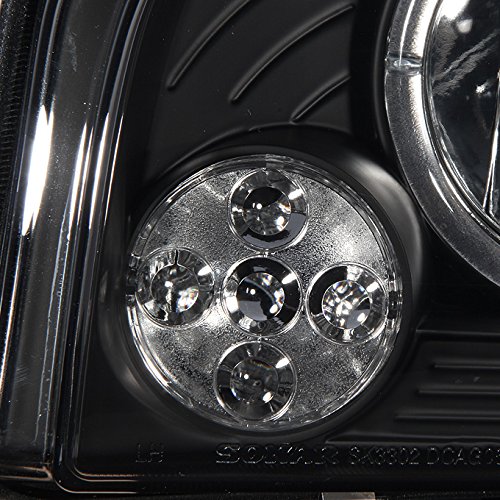 AKKON Black Halo LED Projector Headlights & Dark Red Smoked Tail Lights Combo for 2006-2008 Dodge Charger - 4Pcs Set for Enhanced Night Visibility and Aggressive Style