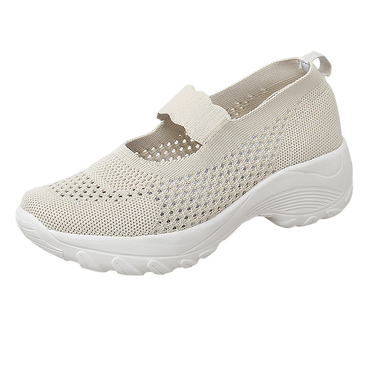 Women's Breathable Mesh Sneakers - Summer Fashion Slip-On Wedge Shoes for Casual Wear & Sports | Lightweight Comfortable Walking Shoes for Women
