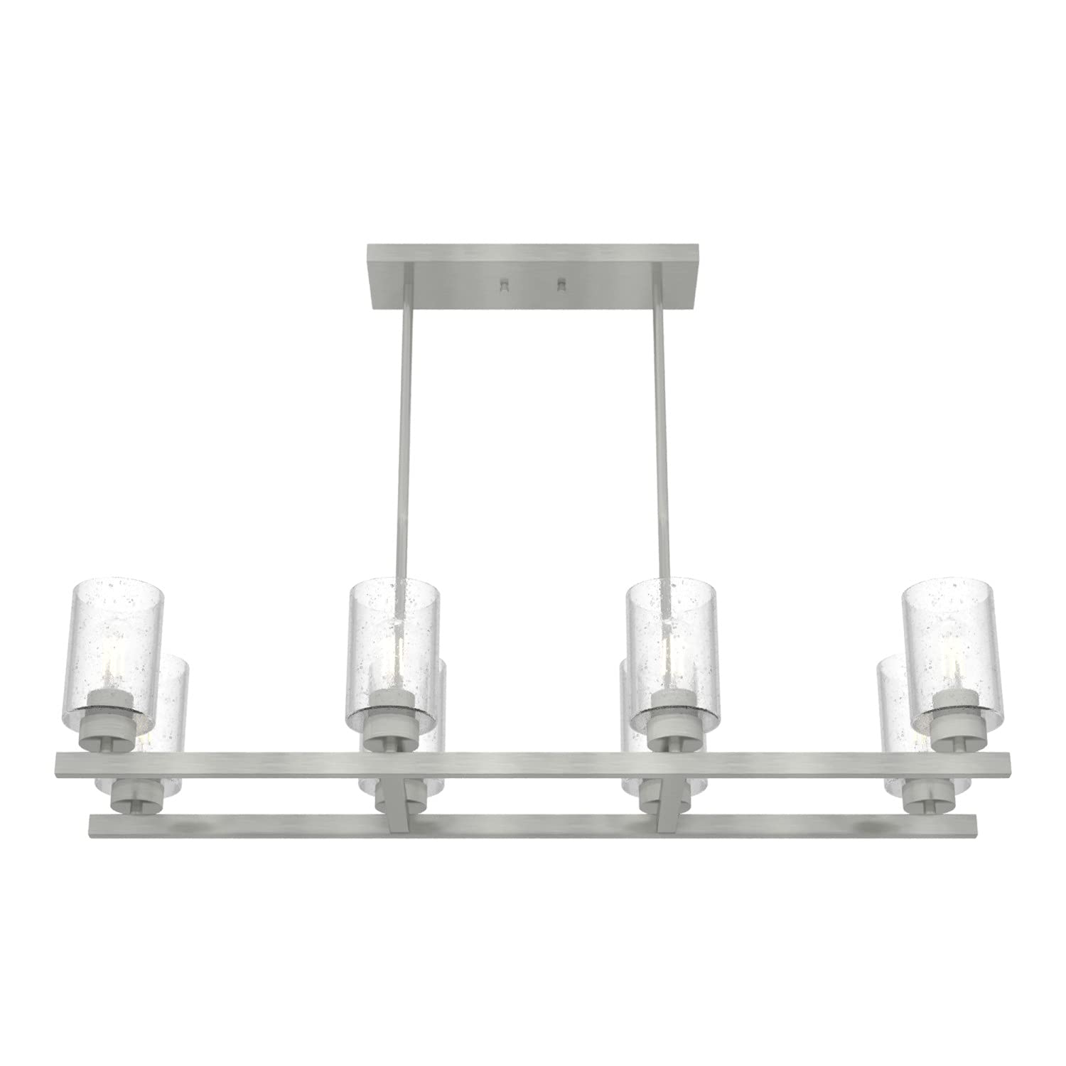 Hunter Fan Company 19159 Hartland Linear Chandelier - Brushed Nickel Finish, Modern Ceiling Light Fixture for Dining Room, Living Room, or Bedroom