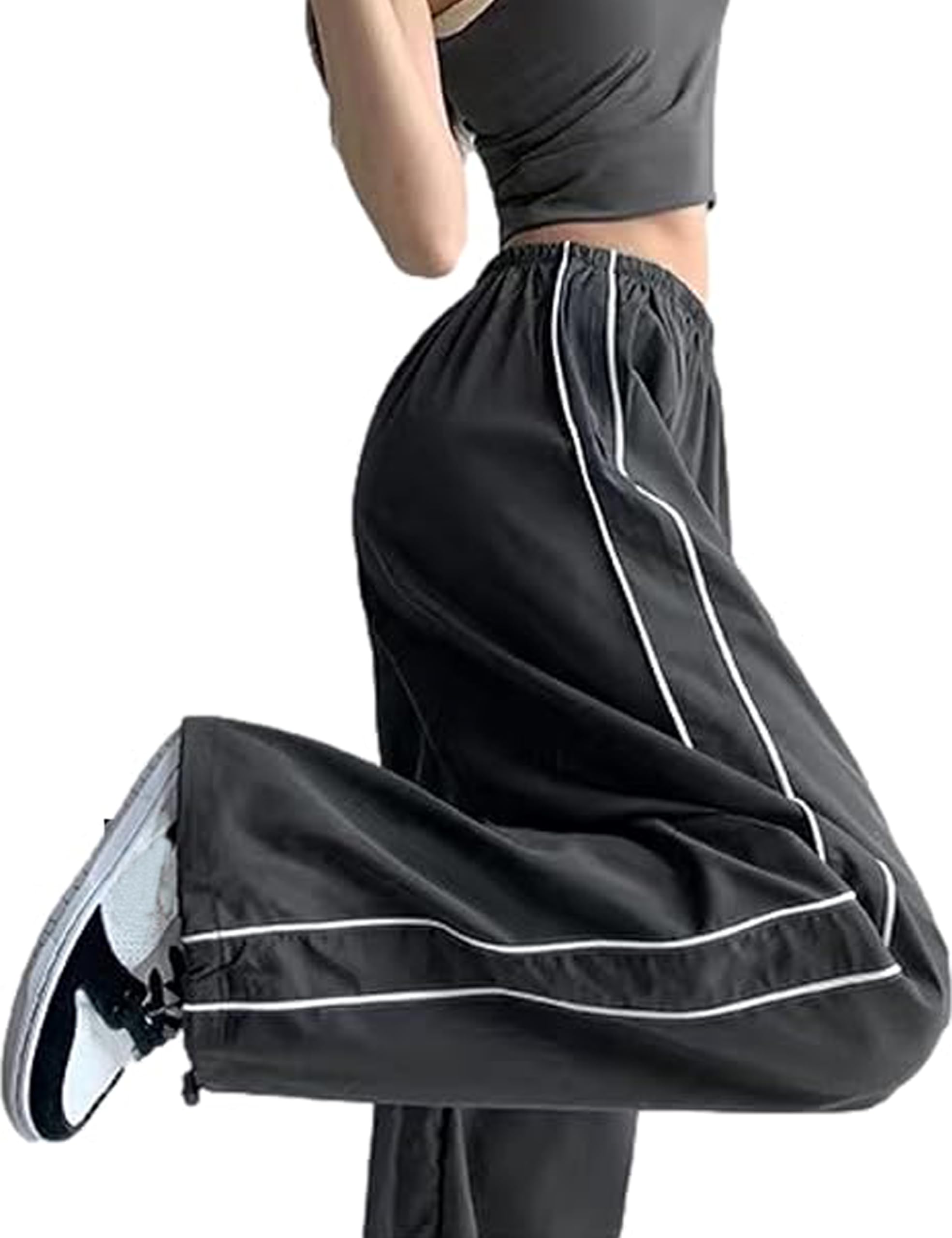 Trendy Women's Y2K Baggy Pants - Wide Leg Parachute Sweatpants with Pockets | Casual Streetwear & Loungewear for Everyday Comfort