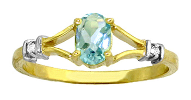 0.46 Carat 14K Solid White Gold Blue Topaz and Diamond Teardrop Ring for Women - Perfect for Engagement, Anniversary Gifts & Special Occasions