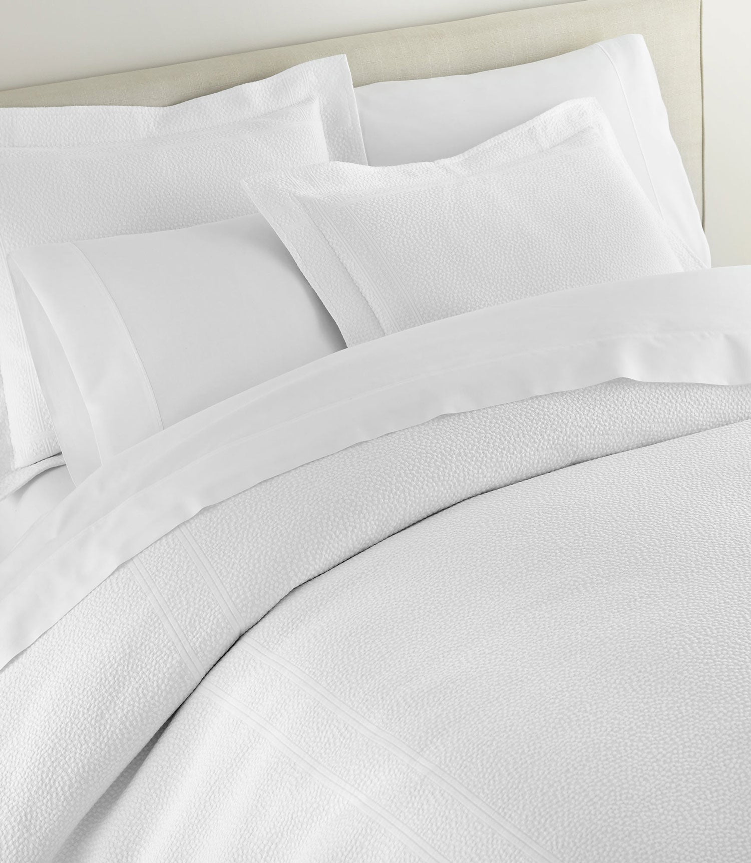 Luxury Montauk Matelassé Duvet Cover Set - Soft Quilted Bedding with Button Closure - Perfect for Master Bedroom, Guest Room & Coastal Home Decor