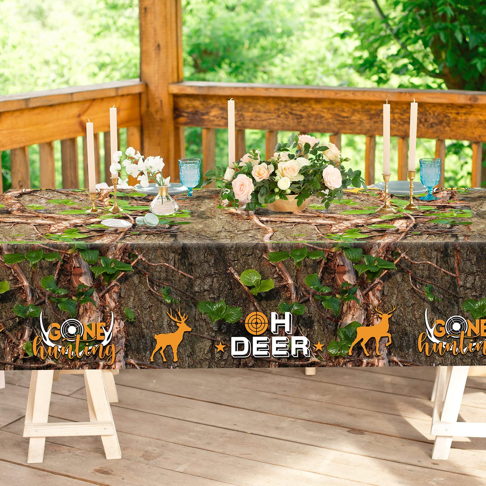Camo Hunting Tablecloths - 6-Piece Plastic Table Covers for Hunting Theme Parties, Birthday Decorations & Baby Showers | Durable, Waterproof Outdoor Party Supplies for Camping, Picnics, and Tailgating