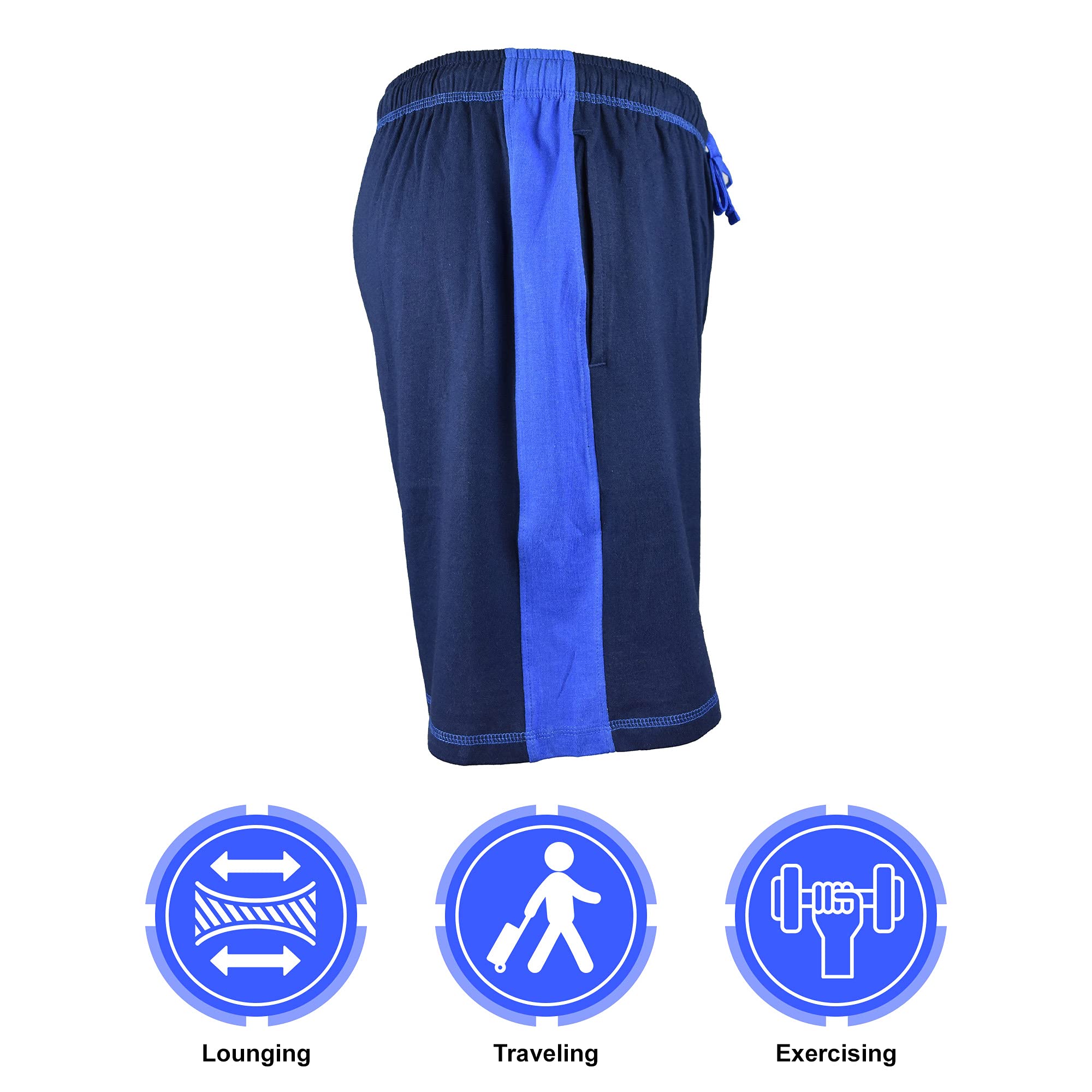 Brave Men's Cotton Super Soft Knit Lounge Shorts - Comfortable Sleepwear & Relaxing Home Pants for Lounging, Sleeping and Casual Wear
