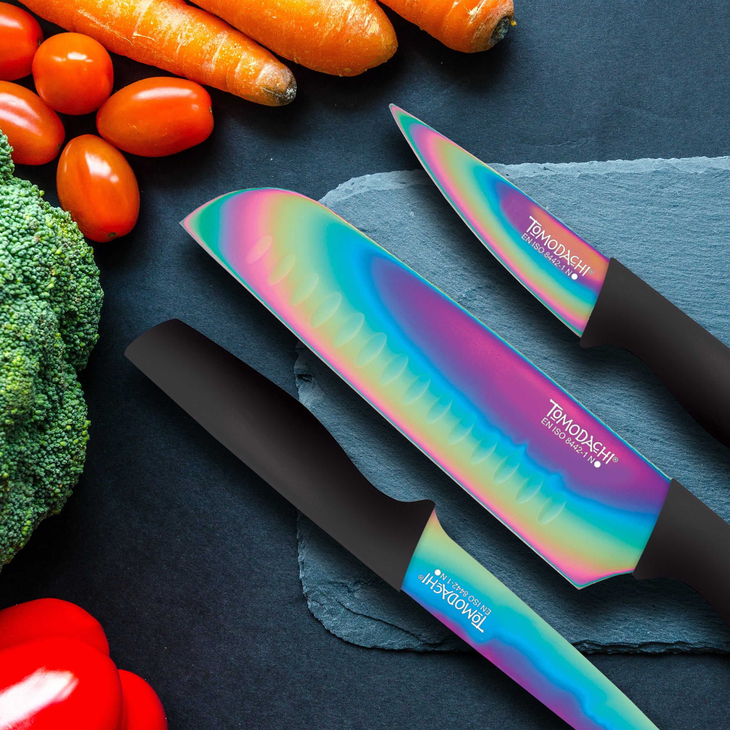 Rainbow Black 12-Piece Stainless Steel Cutlery Set - Durable Knife Fork Spoon Set for Kitchen, Dining, Camping & Picnic Use