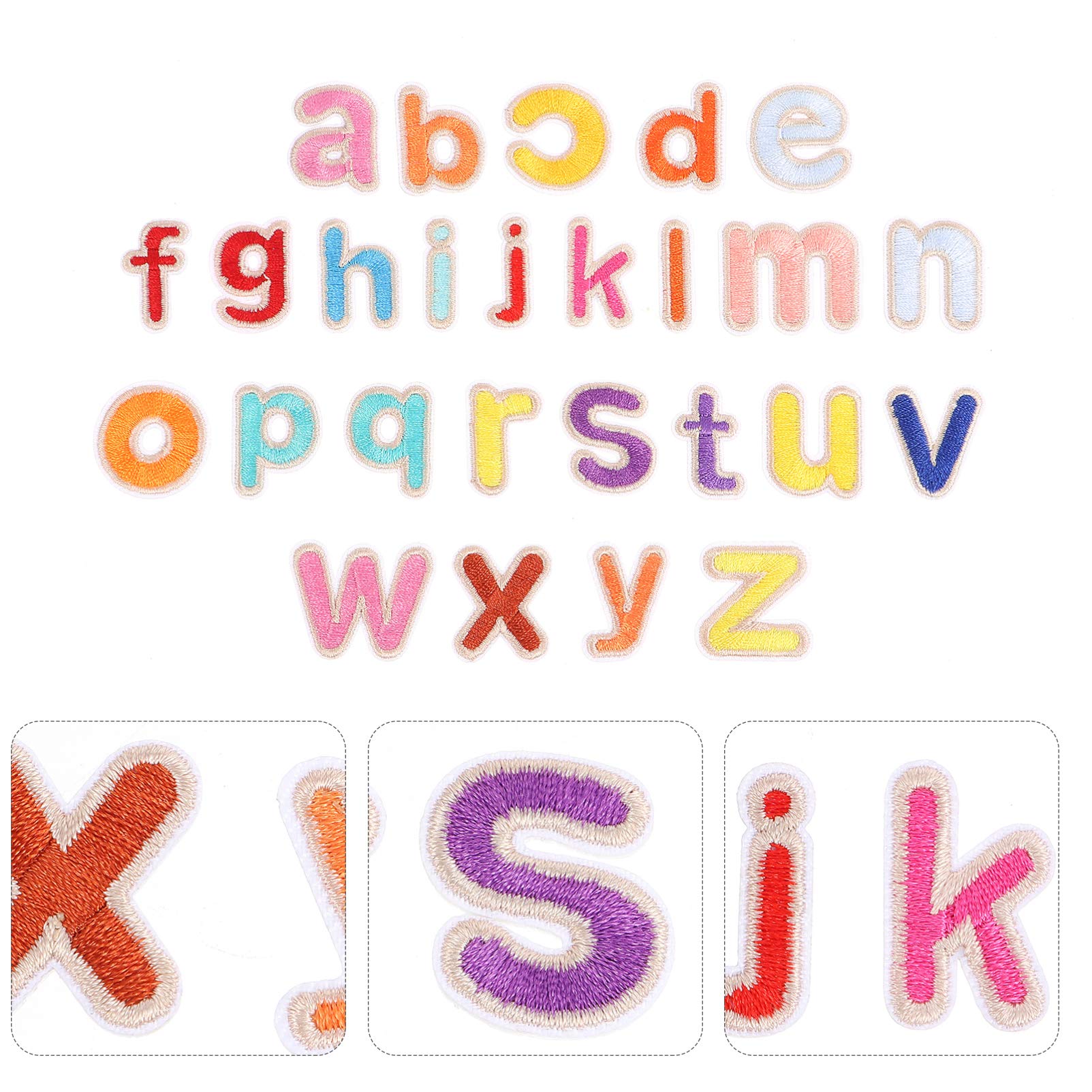 EXCEART 26pcs Embroidered Alphabet Patches Set - A-Z Letter Stickers, Iron-On Applique for DIY Crafts, Backpacks, Jeans & Denim Jackets (Perfect for Customizing Clothes, Hats & Accessories)
