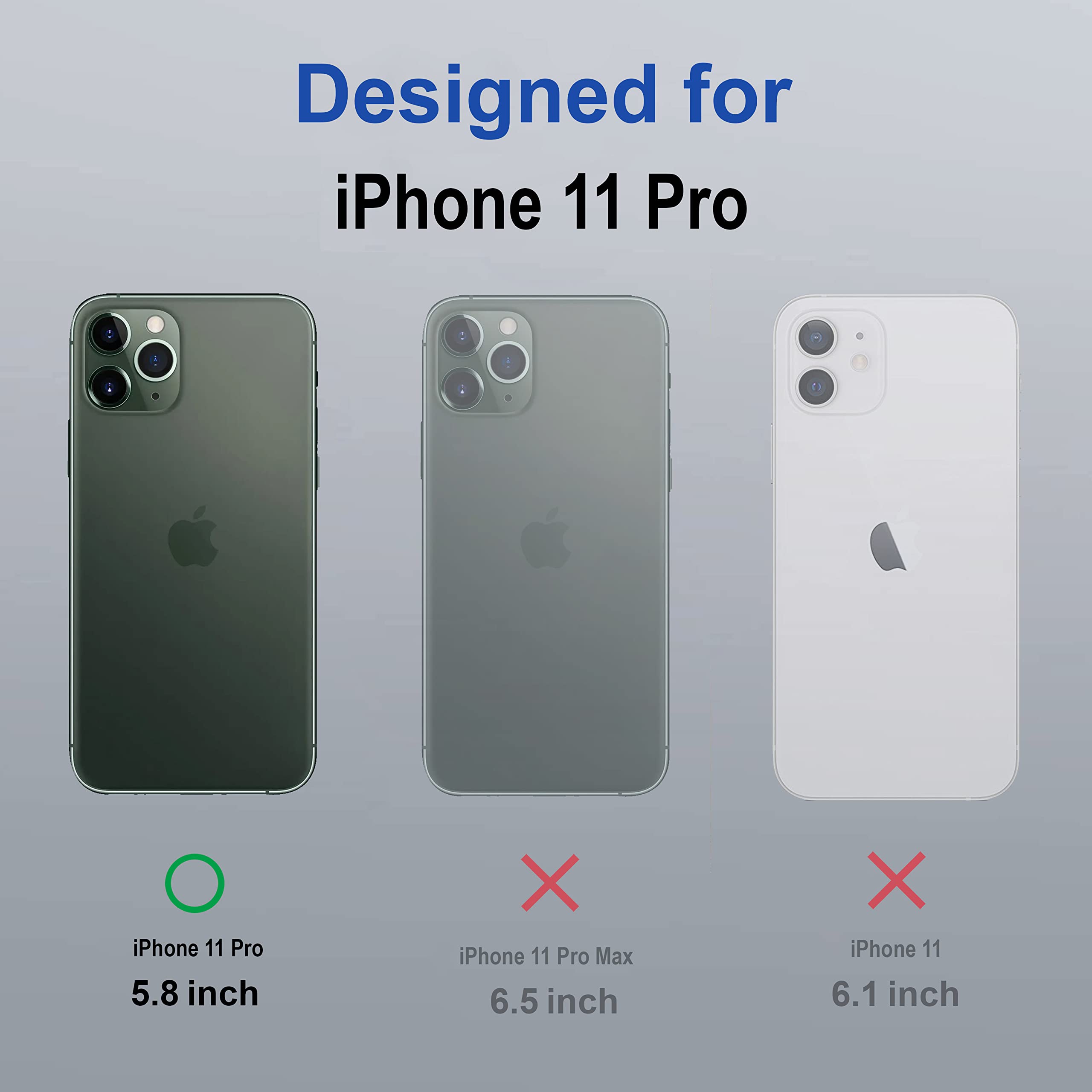 Amazon Basics iPhone 11 Pro Case - Shockproof TPU Cover, Slim Fit Protective Phone Case for iPhone 11 Pro (Sierra Blue) | Perfect for Everyday Use, Work & Outdoor Activities