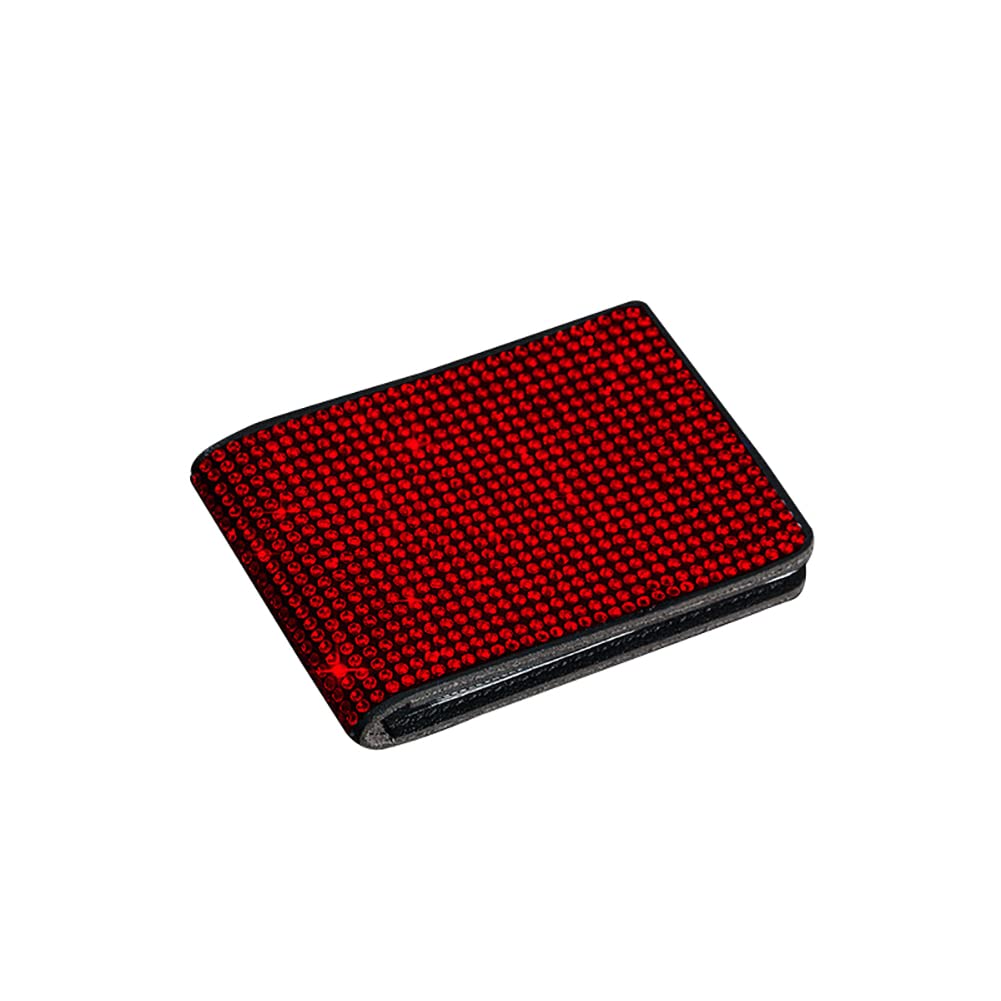 SEADEAR Bling Rhinestone Bus Pass Card Holder - Crystal Wallet for Driving License, Travel Cards & ID - Slim Multifunctional Wallet for Women & Girls (Red) - Perfect for Commuting, Travel & Everyday Use