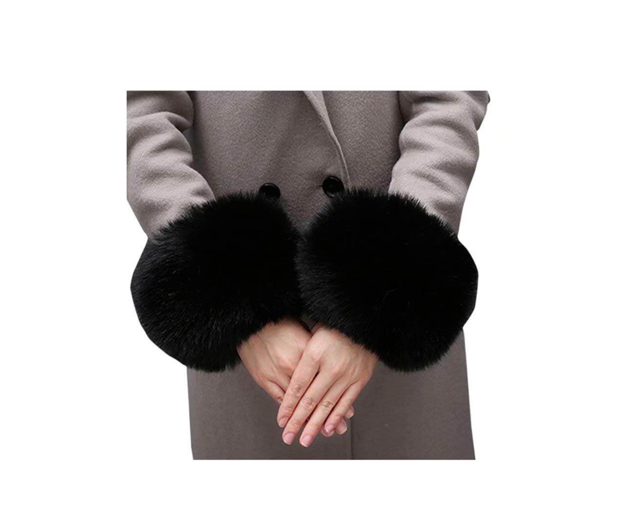 FFYY Women's Winter Faux Fur Arm Warmers - Soft Fuzzy Wrist Bands & Short Cuffs for Cold Weather - Perfect for Outdoor Activities, Fashion Accessories, and Winter Sports