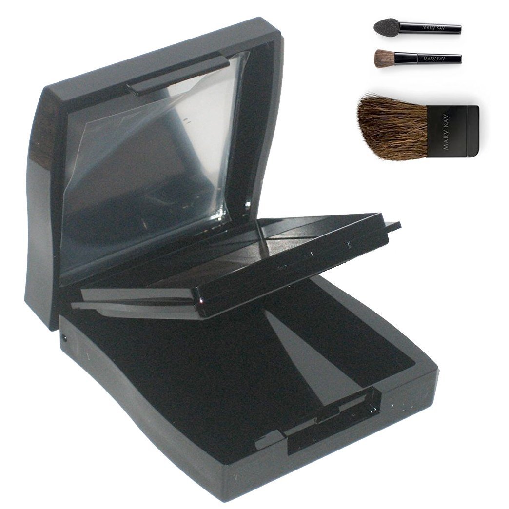 Mary Kay Mini Compact Makeup Set with Cheek Brush & Eye Applicators - Portable Travel Makeup Kit for On-the-Go Touch Ups