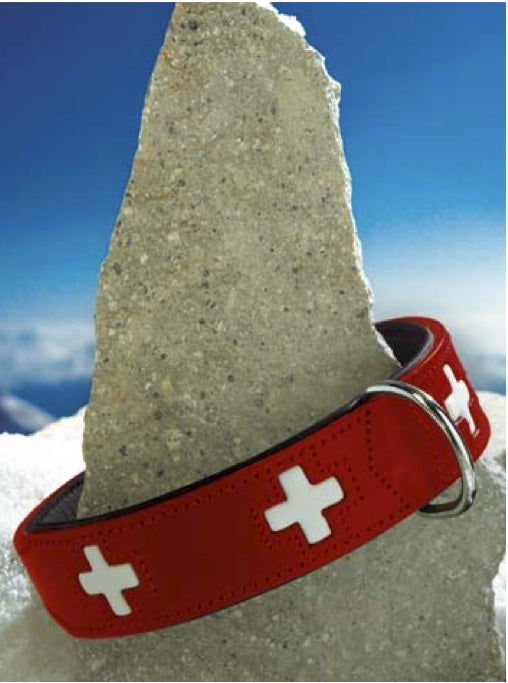 OVERSTOCK Swiss Cross Dog Collars - Durable Nylon Pet Collar with Reflective Stitching for Small & Medium Dogs - Perfect for Walking, Training & Outdoor Adventures