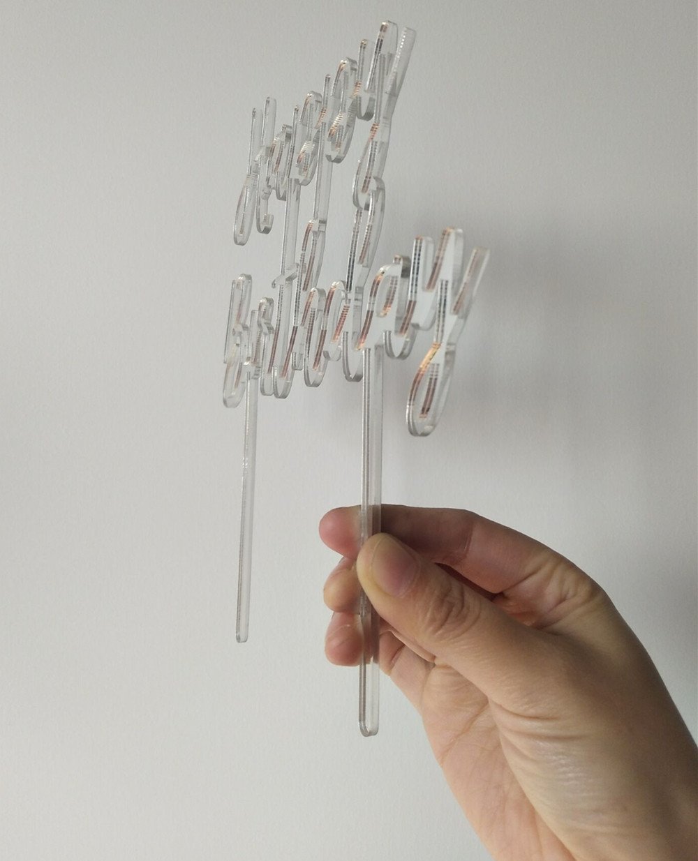 Acrylic Mirror Happy Birthday Cake Topper - Elegant Silver Party Decoration for Cakes | Perfect for Birthday Celebrations, Wedding Anniversaries & Special Occasions