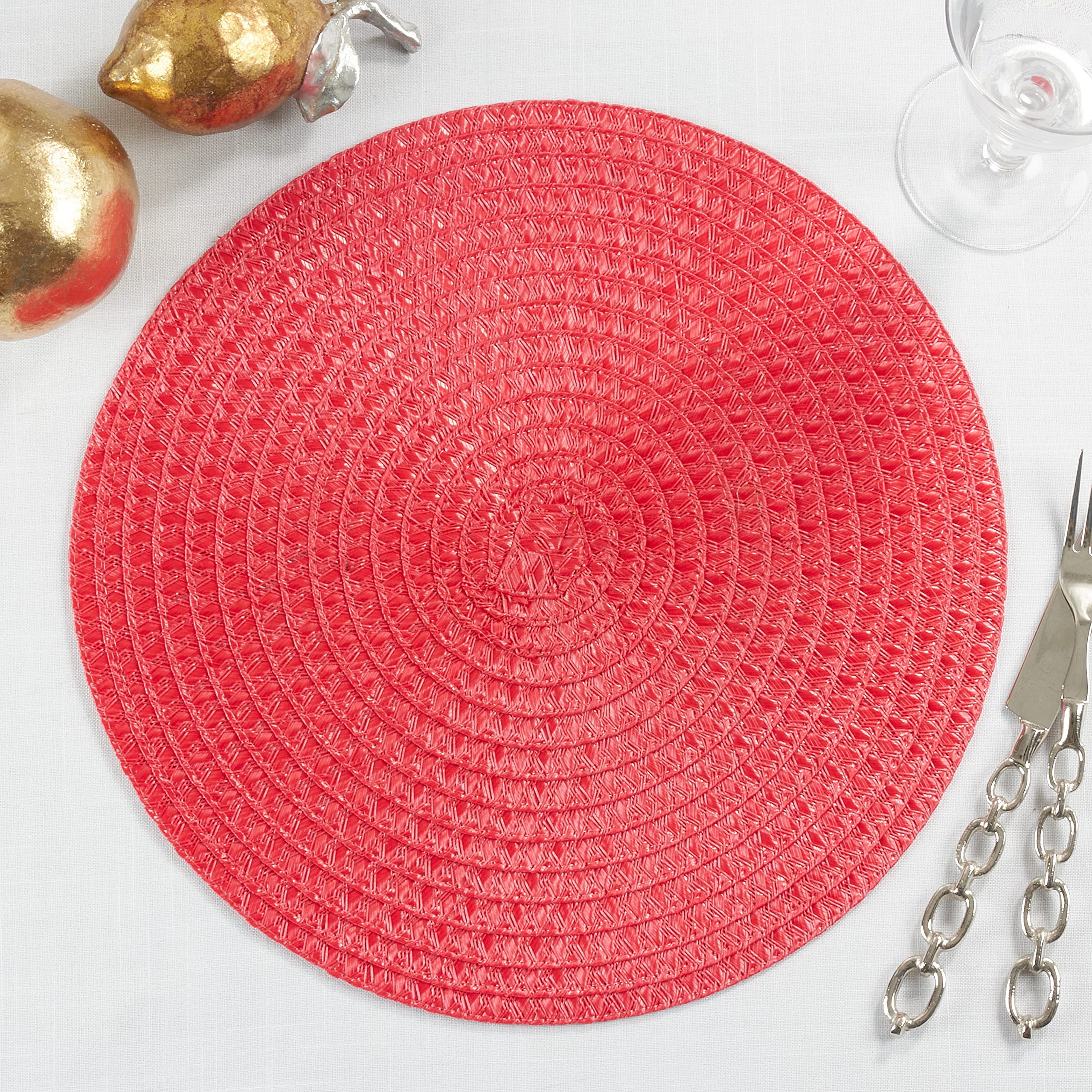 Round Non-Slip Placemats Set of 4 - Stylish Table Mats for Dining, Kitchen, and Home Decor - Perfect for Dinner Parties, Daily Meals & Holiday Gatherings