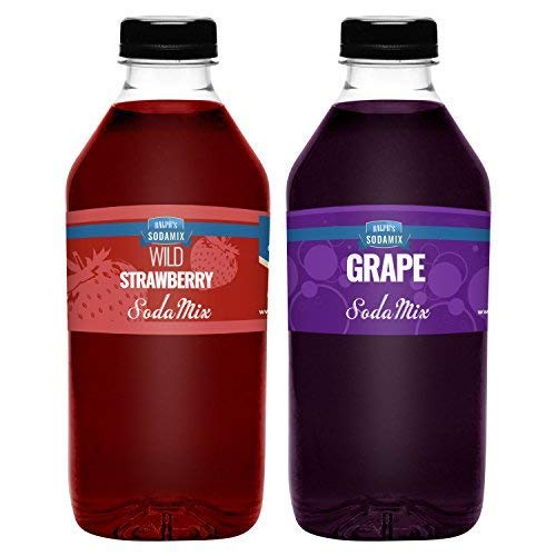 Ralph's 32oz (1 Quart) TWO Pack Sparkling Water Soda Maker Syrup - Strawberry & Grape Flavors | Homemade Carbonated Drink Mix for SodaStream Machines | Perfect for Parties, Home Bars & Healthy Beverages
