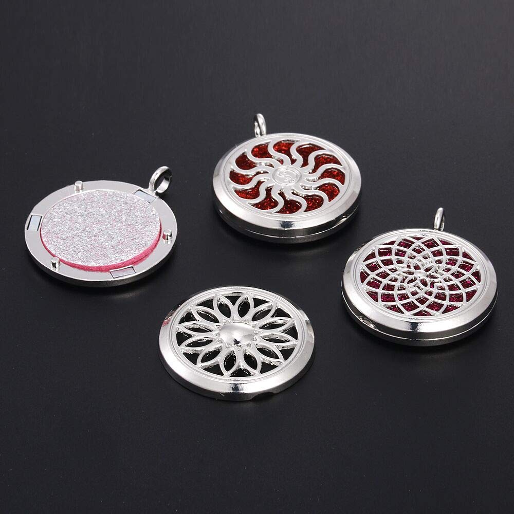 10pcs Mixed Aroma Diffuser Charms - Stainless Steel Essential Oil Necklace Pendant Set for Aromatherapy, Yoga & Meditation (Style 5)