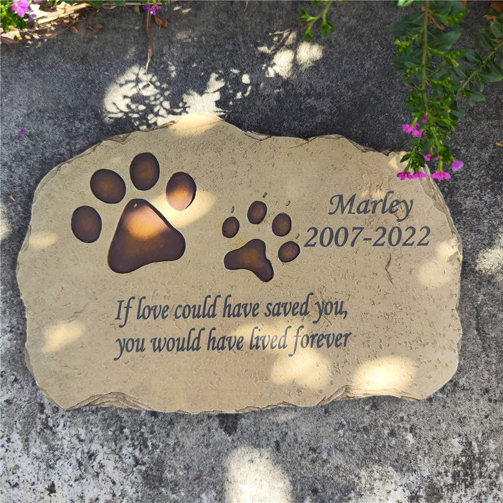 Personalized Pet Memorial Stones - Custom Engraved Dog & Cat Grave Markers with Name & Quote, Garden Memorial Stones for Pet Loss, Heartfelt Tribute for Beloved Pets - Perfect for Backyard Memorials, Pet Cemeteries & Healing Gardens