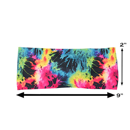 Neon Tie Dye Headband for Women - Yoga, Running, Workout & Sports Accessories - Soft Stretchy Hair Band for Fitness & Fashion