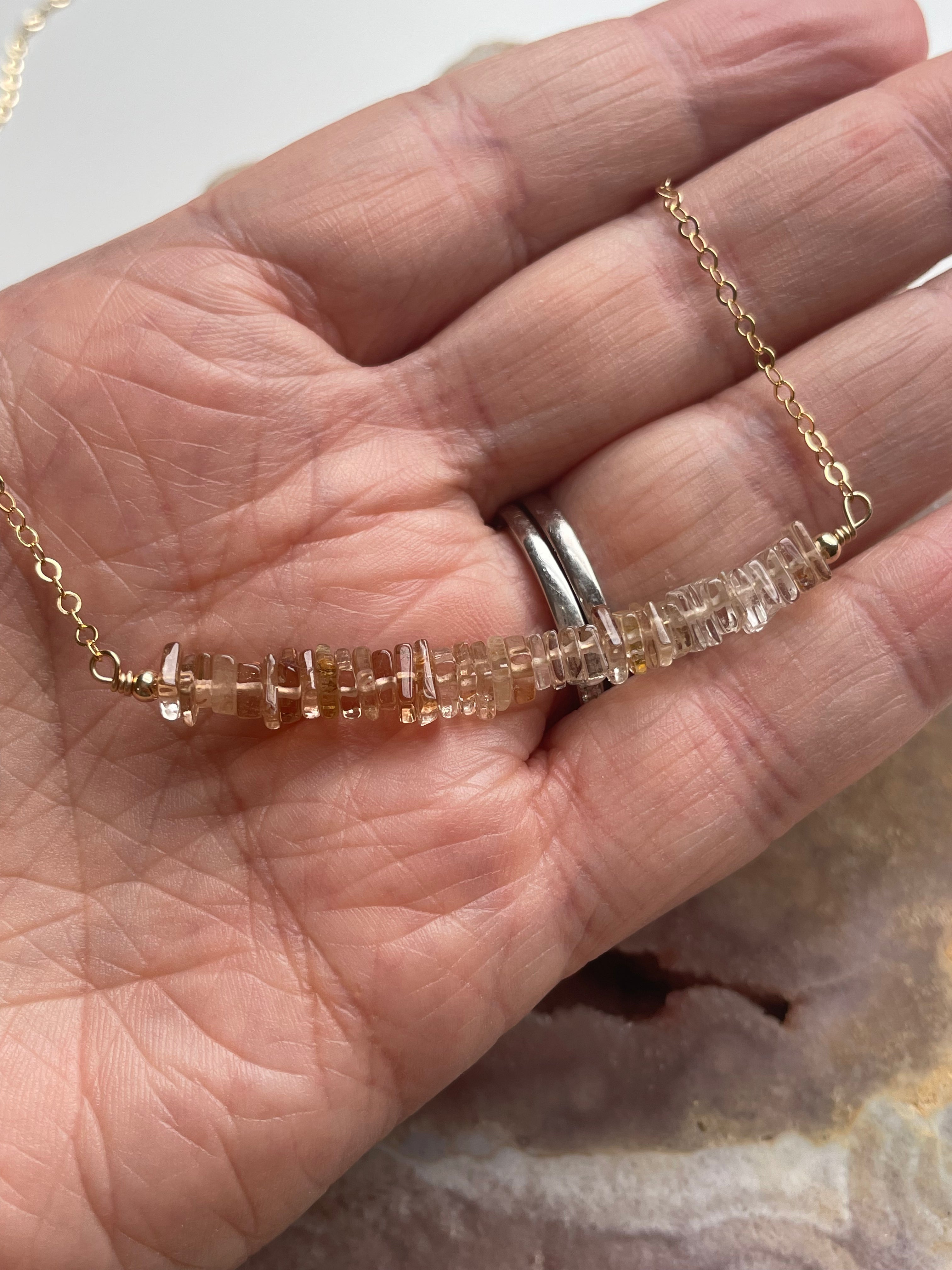 Imperial Topaz Crystal Necklace - Sterling Silver or 14K Gold November Birthstone Jewelry Gift for Women, Birthday Present, Anniversary Gift, Holiday Gift Idea