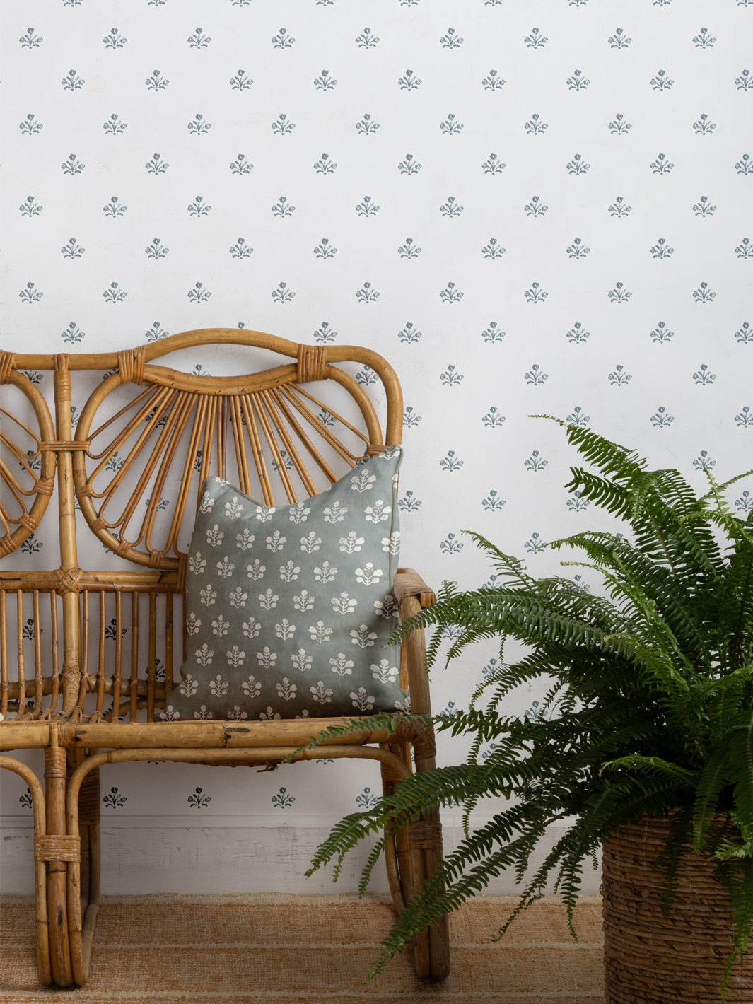Bennett (White Ground) Wallpaper by Sugar Paper Harbor - Premium Peel & Stick Wallpaper for Home Decor, Bedroom, Living Room, and Office