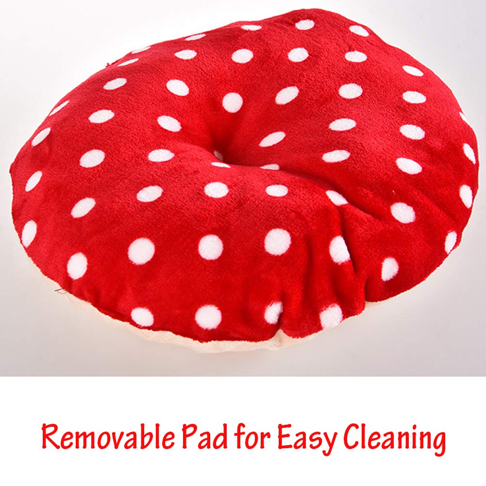 Self-Warming Cat Tent Cave Bed - Cozy Mushroom Pet House for Cats, Kittens & Small Animals with Removable Cushion | Indoor & Outdoor Use for Comfortable Sleeping & Playtime