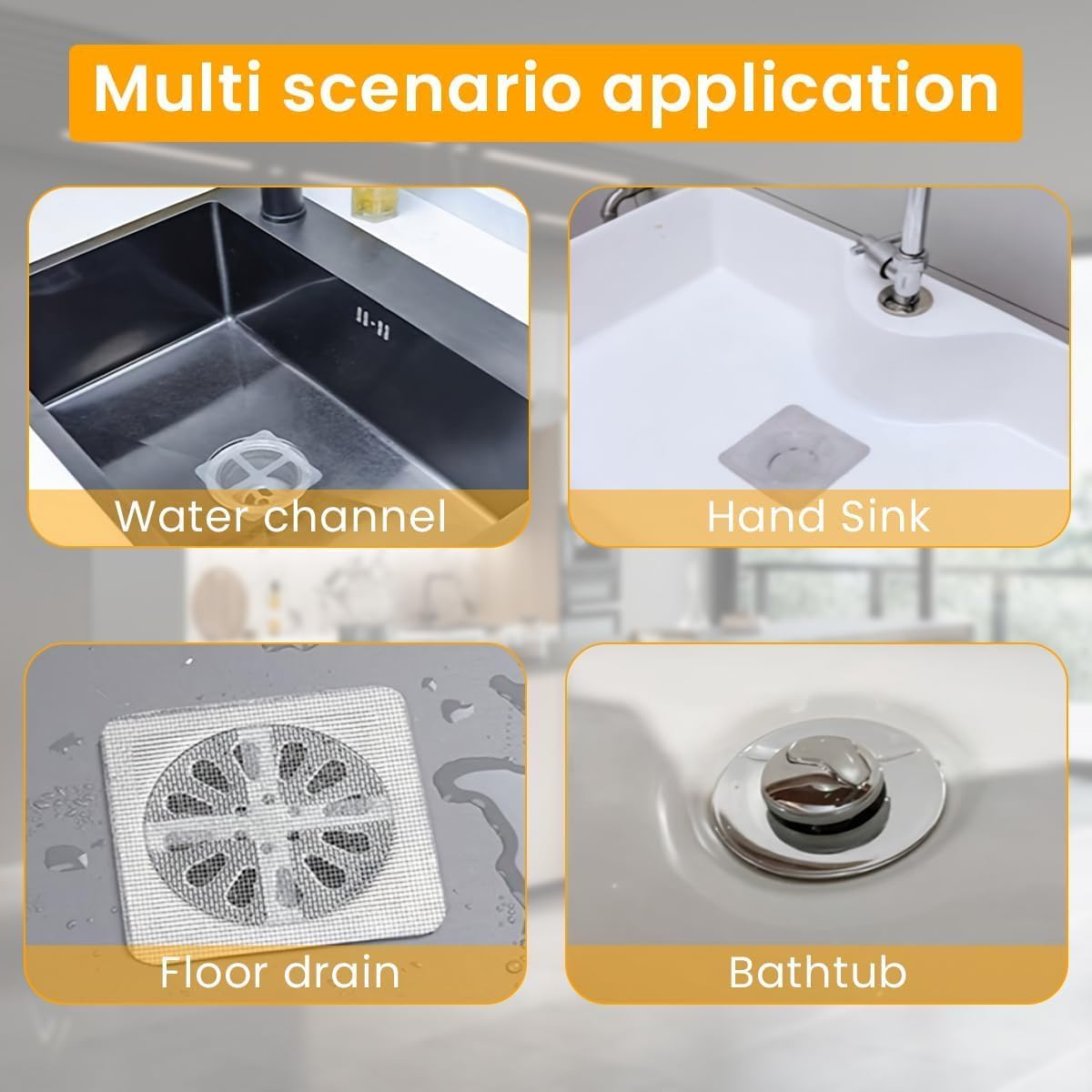 Barasti® 15-Pack Disposable Shower Drain Cover Hair Catcher - Mesh Sticker Strainer for Bathroom, Bathtub, Kitchen & Laundry Sink - Prevents Clogs & Protects Pipes - Perfect for Homes, Apartments & Hotels