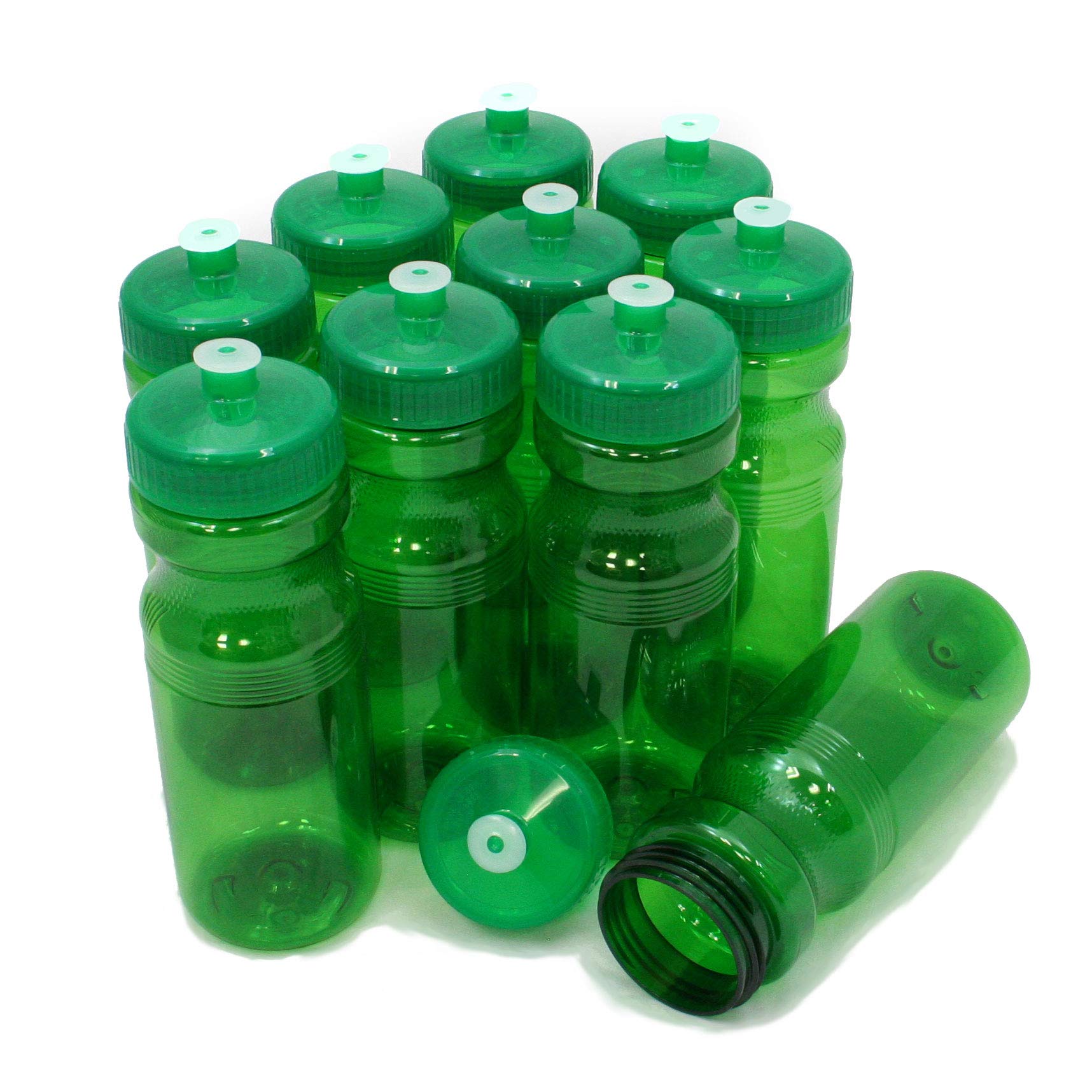 Rolling Sands 24oz BPA-Free Plastic Water Bottles (10-Pack) | Made in USA | Reusable Leak-Proof Water Bottles for Gym, Hiking, Camping & Office Use