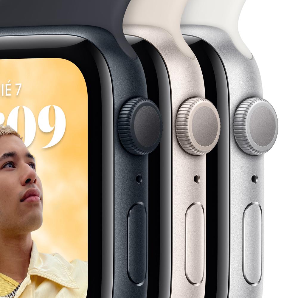 Apple Watch SE (GPS) 40mm Aluminum Case in Starlight with White Sport Band - Perfect for Fitness Tracking & Everyday Wear