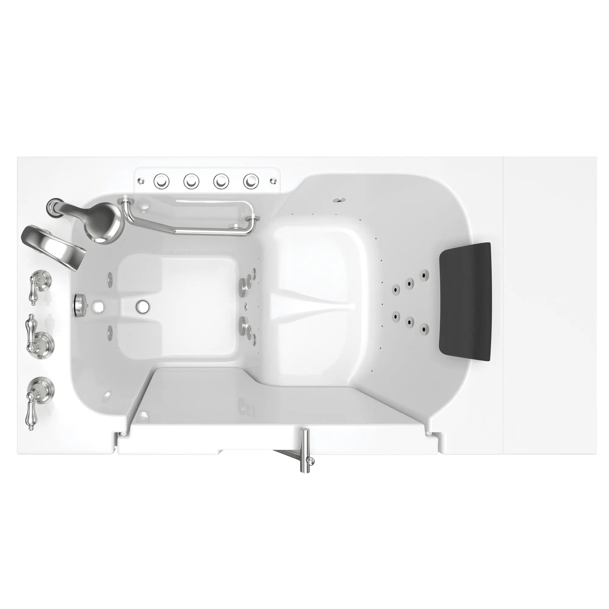 Premium 32 x 52 Inch Gelcoat Walk-in Bathtub with Air Spa & Whirlpool Systems - Left Hand Drain & Faucet - Ideal for Elderly & Mobility Support (ADA Compliant)
