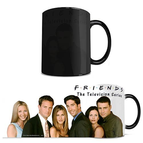 Funny Morphing Mug Friends Ceramic Coffee Cup - Heat Activated Design Changes Color When Hot - Perfect Gift for Friends, Office, Home Use (Black)