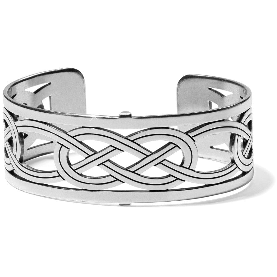 Christo Interlok Narrow Cuff Bracelet for Women - Adjustable Silver Bangle Bracelet | Minimalist Jewelry for Everyday Wear, Office & Special Occasions