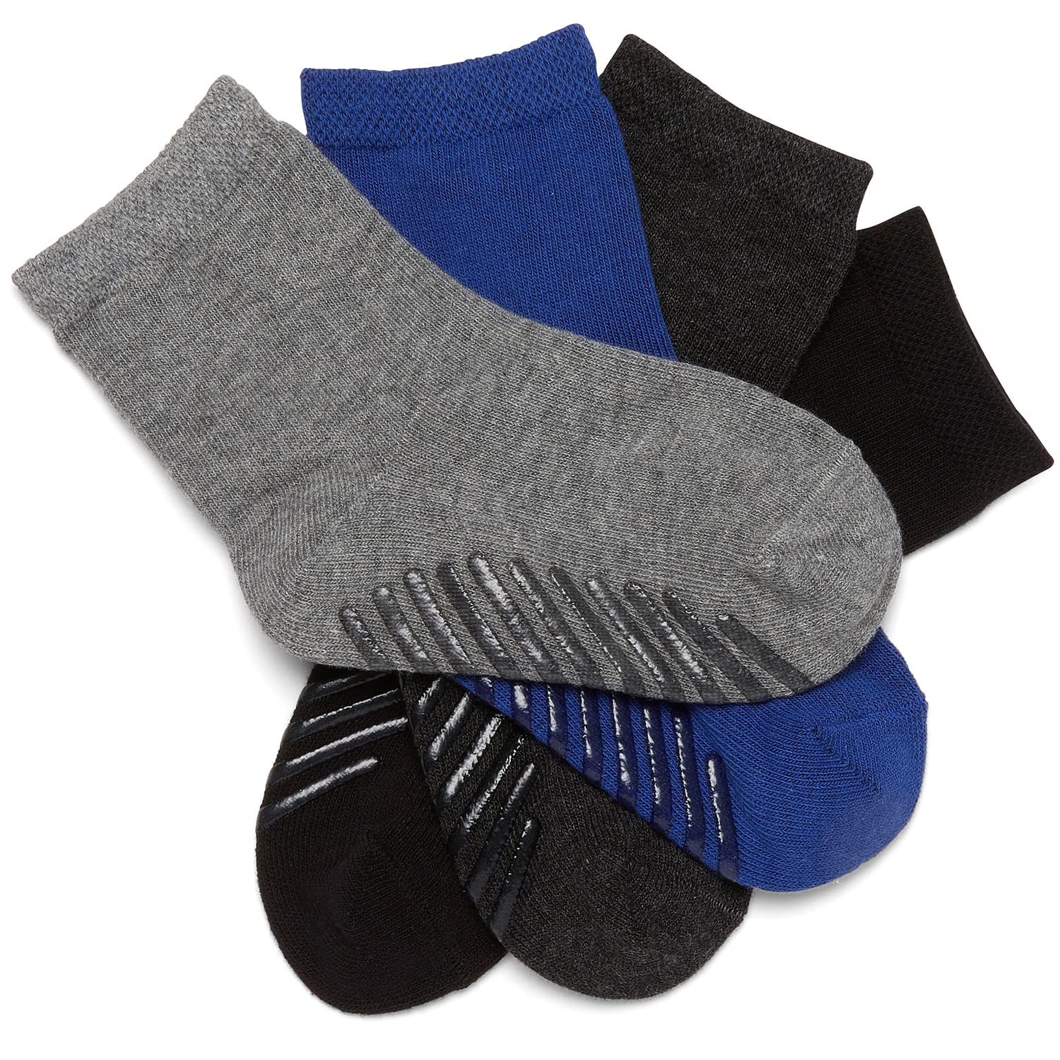 Gripjoy Non-Slip Toddler Socks with Grippers - 4 Pairs of Anti-Slip Baby Socks for Boys & Girls - Perfect for Playtime, Daycare, and Learning to Walk