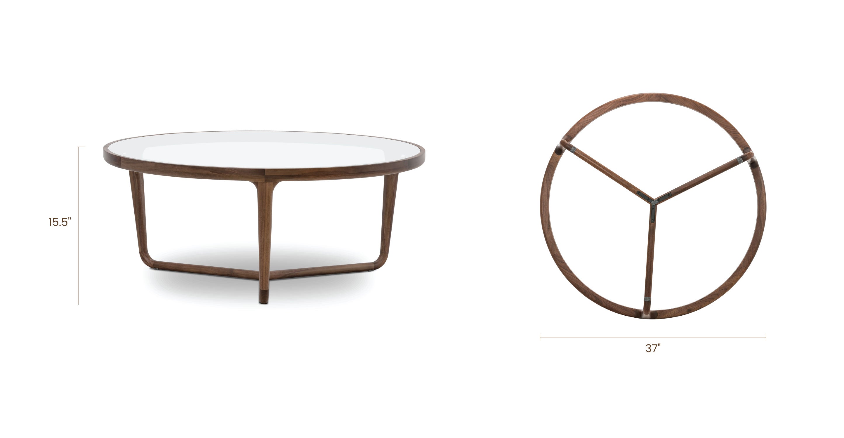 Round Coffee Table - Modern & Stylish Centerpiece for Living Room, Lounge, or Office - Ciro Collection